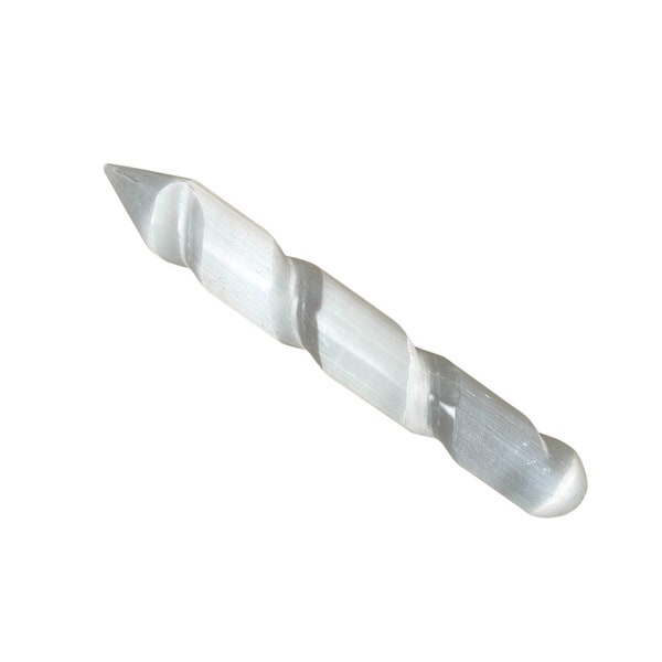 Spiral Selenite Crystal Wand (6 Inches)