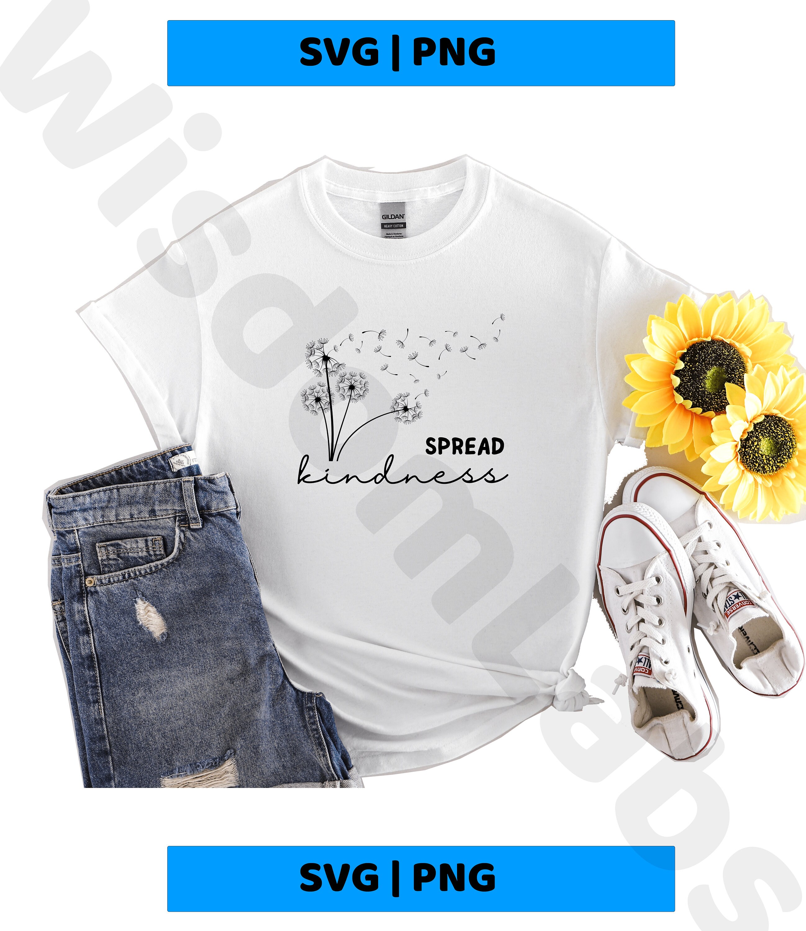 Spread Kindness Dandelion Svg Be Kind Svg Inspirational Etsy