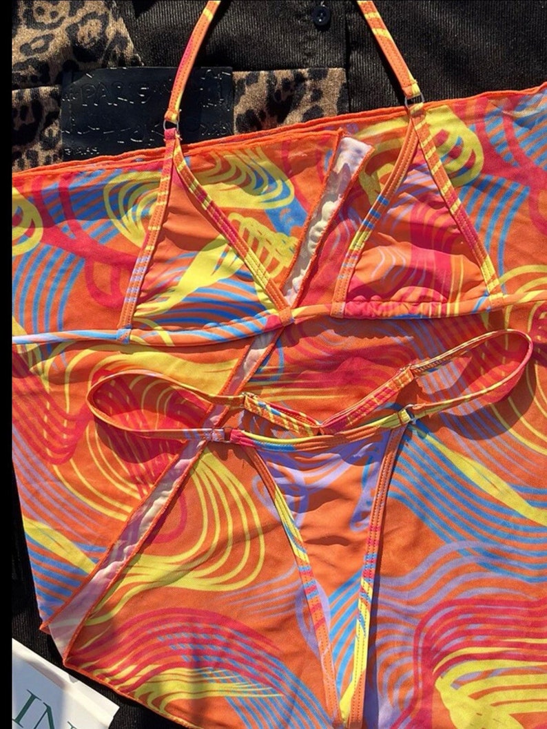 The Tropical Joanna T String Bikini Halter Ring Details and Etsy