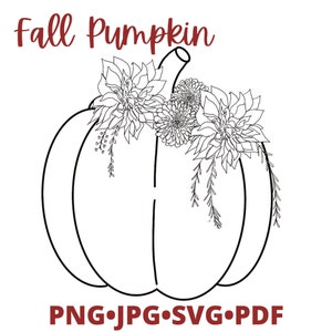 Fall Pumpkin SVG, Dahlia flowers, Floral Pumpkin, Fun Pumpkin, Digital Download