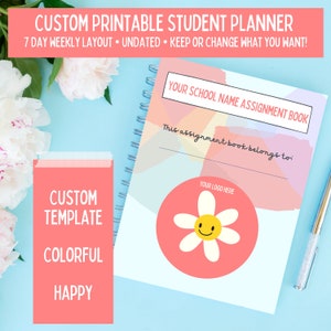 Student Planner, Classroom Planner, Printable, Custom, Canva Template