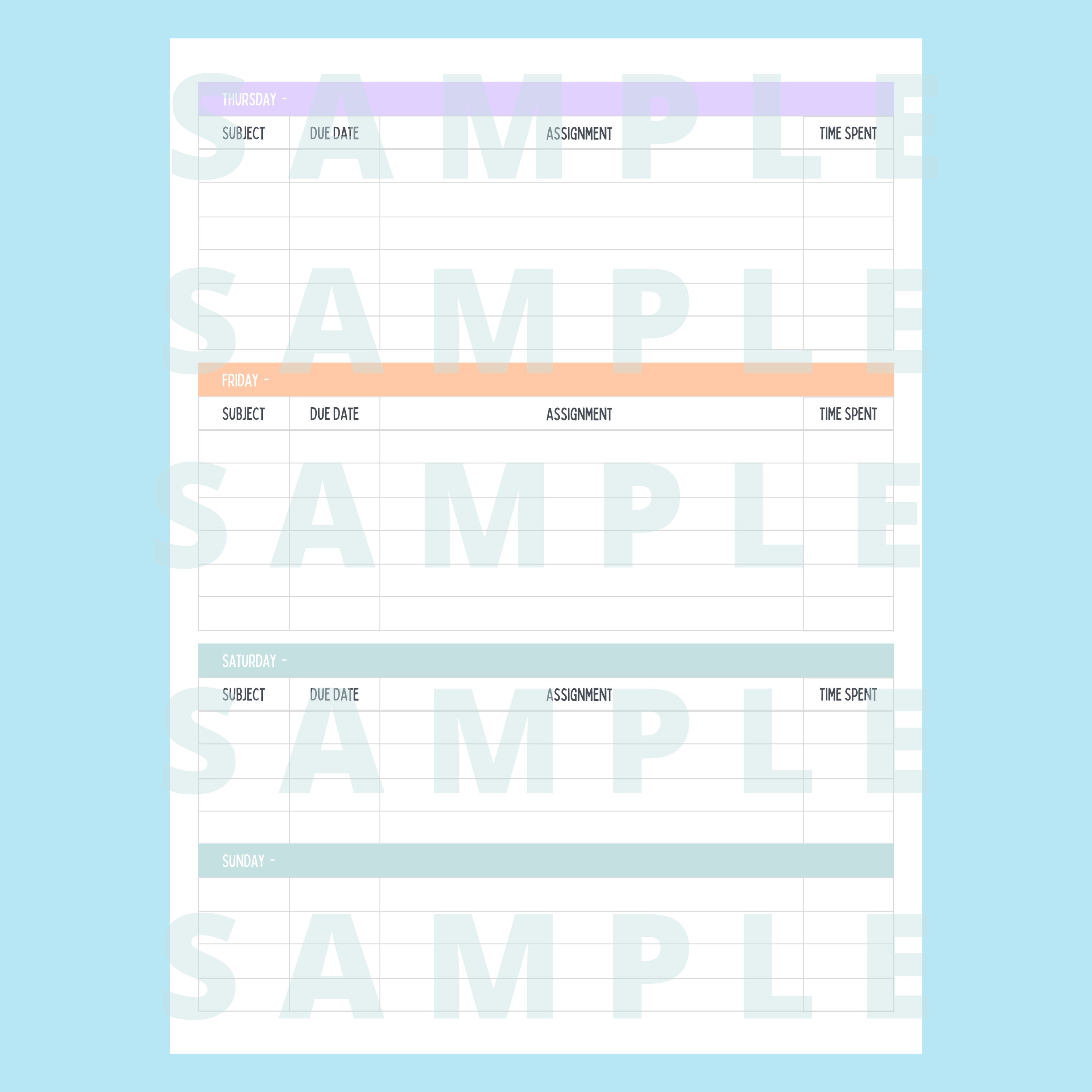 Student Planner, Classroom Planner, Printable, Custom, Canva Template ...