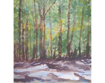 Sun Through Trees Painting - Etsy