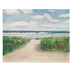 Aquarell Gemälde - Sommer am Narragansett Beach - Giclée Druck - Strandlandschaft Rhode Island art
