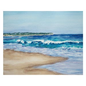 Acquerello - Maree di Benson Beach - Stampa giclée - Paesaggio marino, paesaggio marino, Rhode Island art