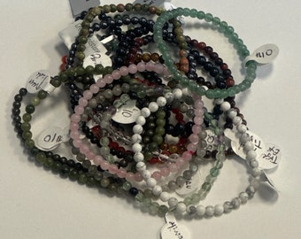 4mm Natural Crystal Bracelet, Healing Gemstones