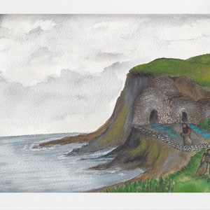 Celtic Monasticism Thema ORIGINELE Kunst gemaakt door Pacific Northwest Artist, Meerdere grootte opties beschikbaar, Celtic School, Giclee Print