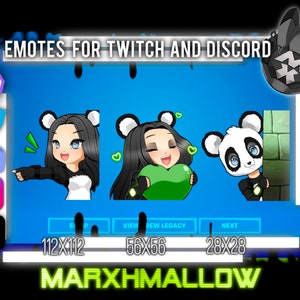 Gestos del líder del equipo Kawaii Panda para Twitch y Discord / Lindos gestos de Twitch y Discord de Anime Battle Royale