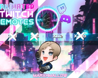 Animated Kawaii Leon S Kennedy Bongo Twitch Emote (Digital Download)