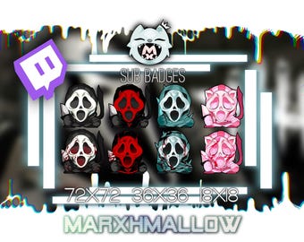 Kawaii Ghosty Twitch Sub Badges: Dead By Daylight (6 Badges)