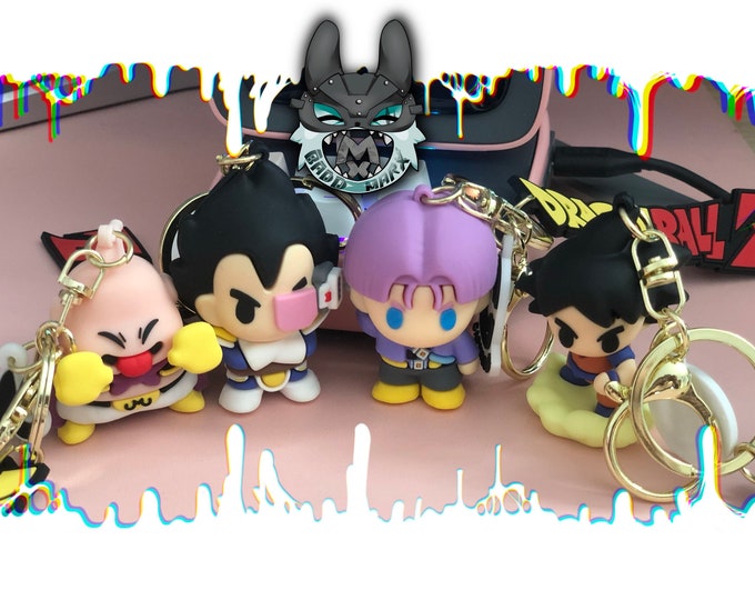 Dragon Ball Z Keychains kawaii Anime Goku, Vegeta, Majin Buu, Future
