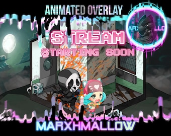 Kawaii DBD Animated Twitch Overlay | Chibi Feng Min & Ghosty Y2K Anime
