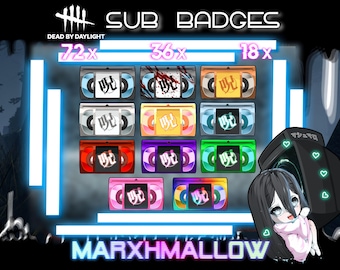 Dead By Daylight Cursed Tape Twitch Sub Badges | Onyro Badges| Sadako Anti-Stream Snipe Perk Covers