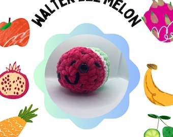 Patrón de crochet Walter-Melon: Sandía amigurumi (Descarga digital)