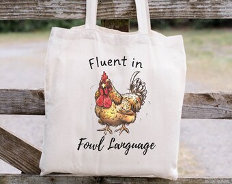 Funny Chicken Tote Bag, Chicken Gift, Gift for Chicken Lover, Animal Lover Bag, Chicken Bag, Crazy Chicken Lady, Country Girl,Funny Tote Bag