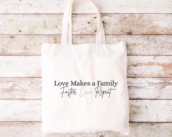 Foster Parent Tote Bag, Foster Mom Library Bag, Foster Mothers Day Gift, Foster Care Gift, Gift for Foster Parent, Foster Mom Christmas Gift