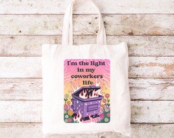 Regalo para compañeros de trabajo, bolsa de basura en llamas, regalo divertido para el trabajo, regalo sarcástico para el trabajo, bolsa "Be The Light", regalo divertido para compañeros de trabajo, regalo de broma para compañeros de trabajo