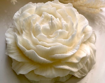 Extra Large Peony Candle: Unscented Floral Home Decor