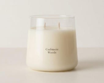 Luxury Scented Soy Candle in Minimalist Glass Jar | Hand-Poured Aesthetic Decor | 2-Wick Premium Fragrance Candle for Home Spa & Gifting