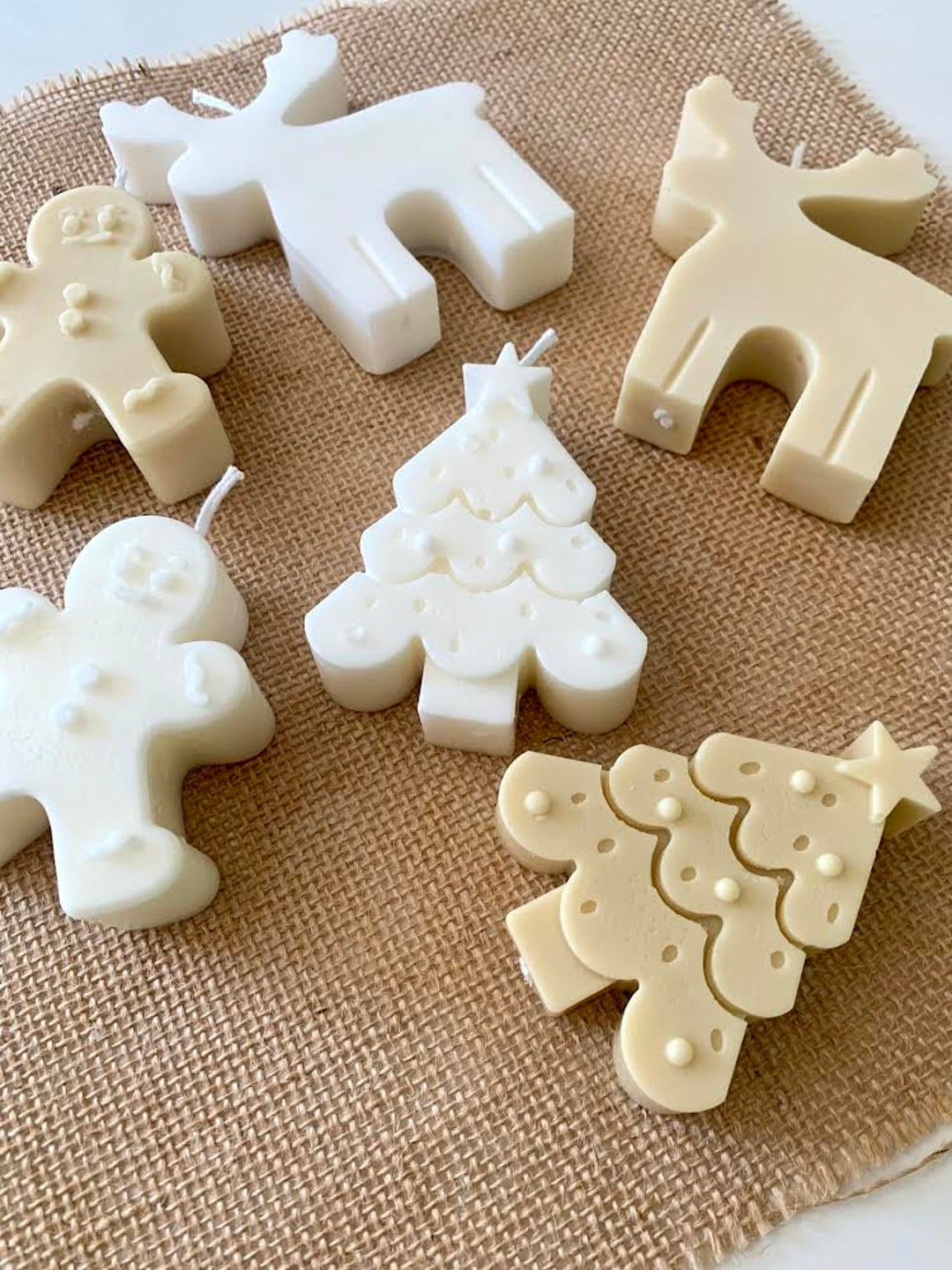 Christmas Candle Set of 3 Holiday Candles Mini Candles Stocking