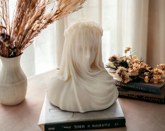 Veiled Lady Soy Wax Candle: Sculpture Home Decor
