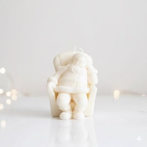 Santa Resting Soy Candle: Unscented Holiday Decor