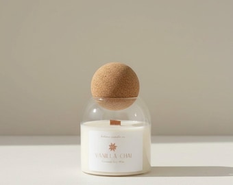 Candele alla vaniglia chai / in cera di soia e cocco / Candele decorative per la casa