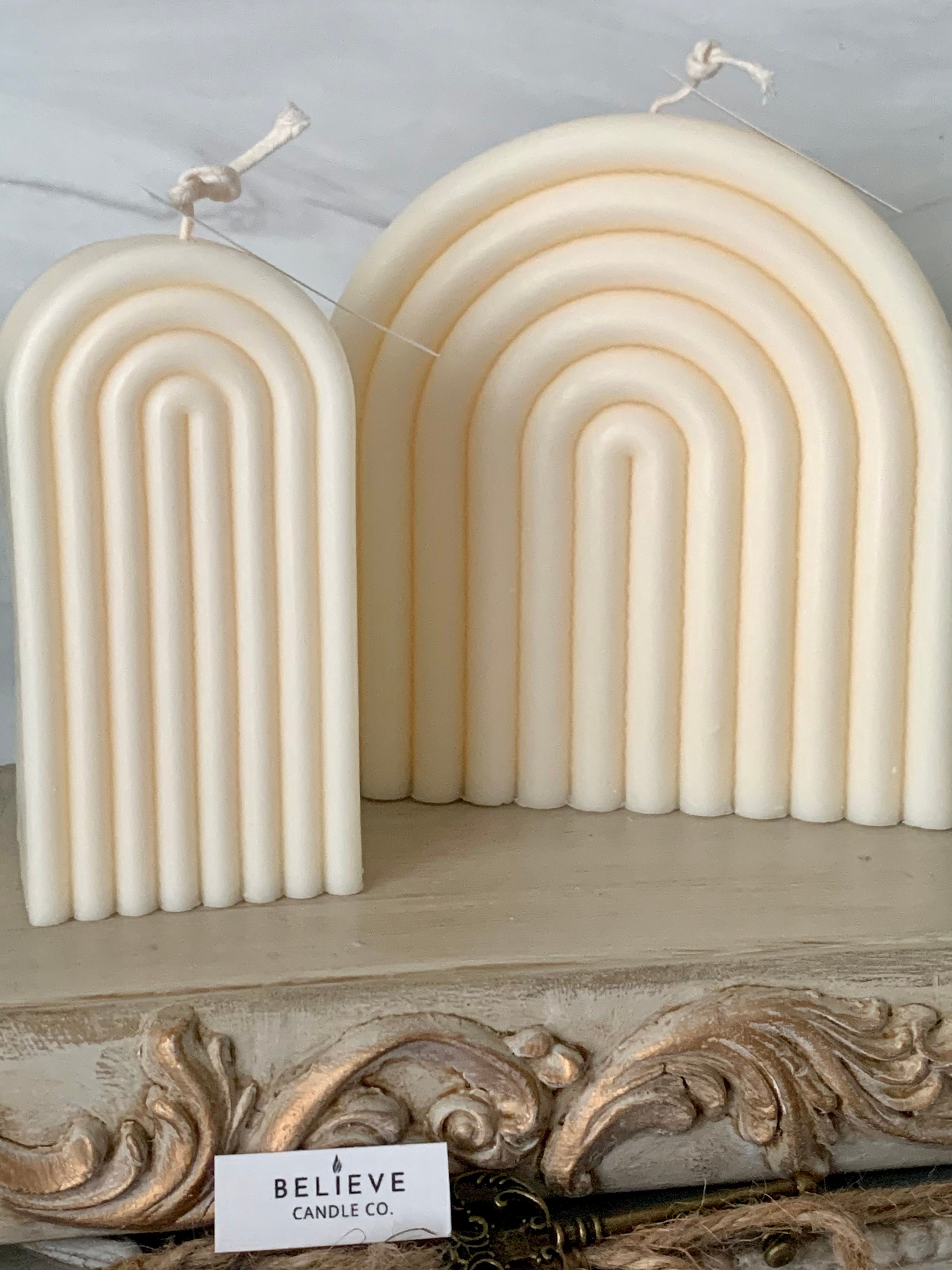 Rainbow Arch Soy Wax Candle: Boho Home Decor