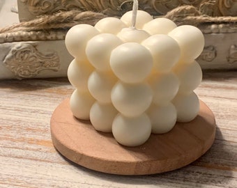 Bubble Cube Candle: Unscented Soy Wax Home Decor