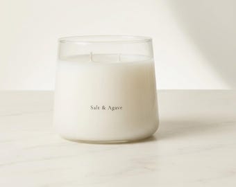 Luxury Scented Soy Candle in Minimalist Glass Jar | Hand-Poured Aesthetic Decor | 2-Wick Premium Fragrance Candle for Home Spa & Gifting