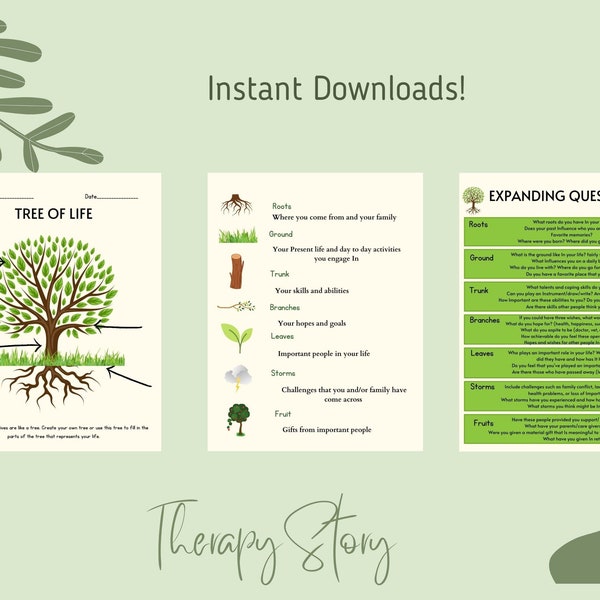 Tree of Life Therapy Activity | Printable Download | PDF Download | Trauma Intervention