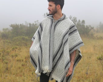 Uptown poncho 100% wool ponchos hand made in Ecuador