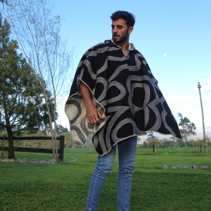 Poncho With Hood, Reversible, Ruana Wrap image 4