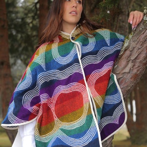 Cape With Hood, Colorful, Reversible.