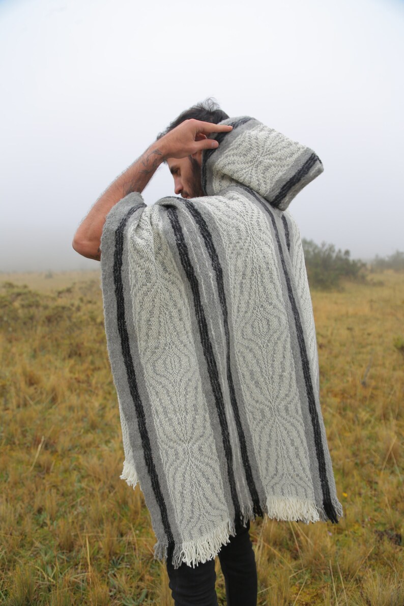 Uptown poncho 100% wool ponchos hand made in Ecuador image 8