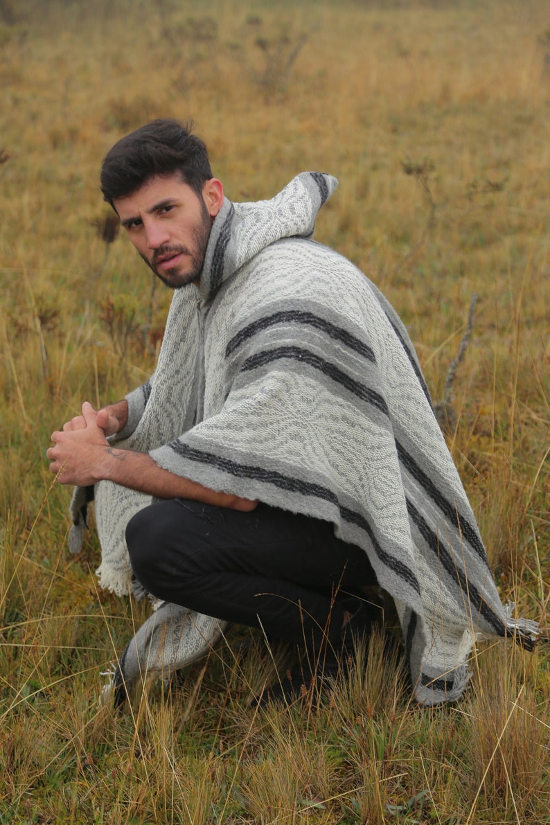 Uptown poncho 100% wool ponchos hand made in Ecuador image 6