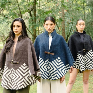 Women Cape, Cloak Poncho, Andean Quilt Pattern