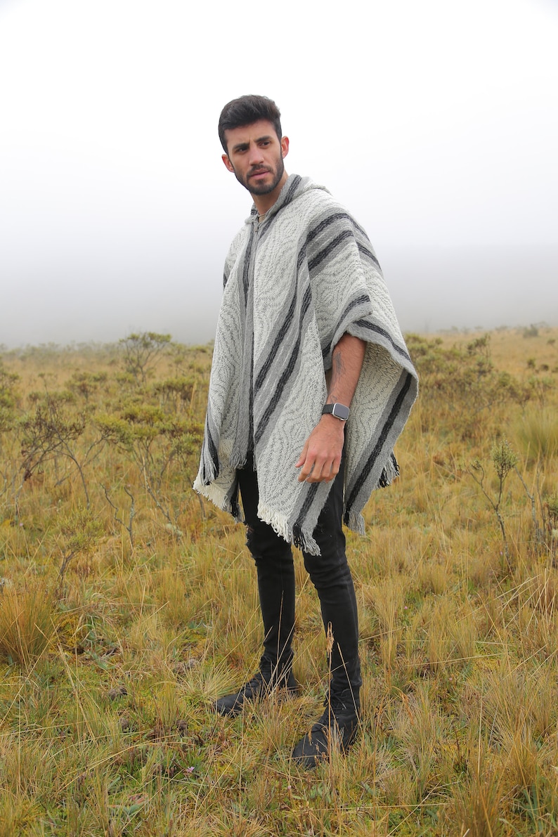 Uptown poncho 100% wool ponchos hand made in Ecuador image 7