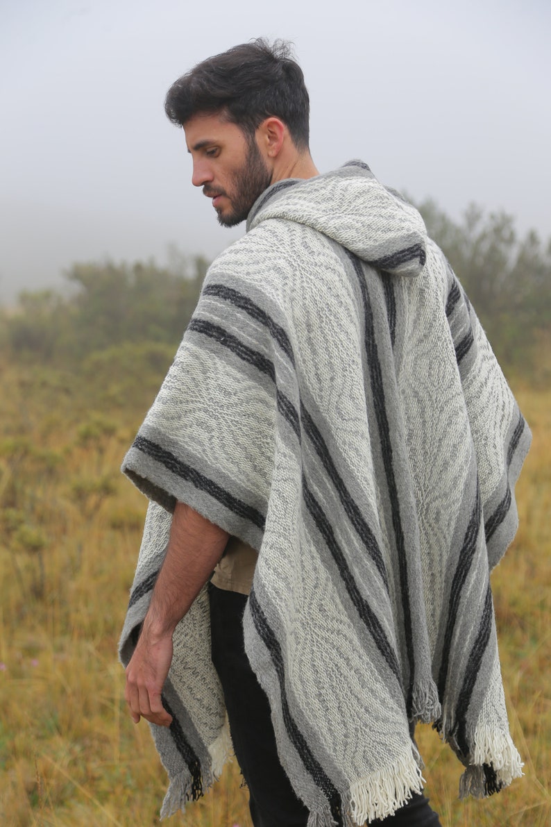 Uptown poncho 100% wool ponchos hand made in Ecuador image 2