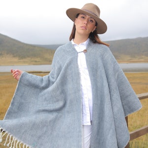 Heavy Poncho 100% Wool, Ruana for Men and Women Perfect For Winter