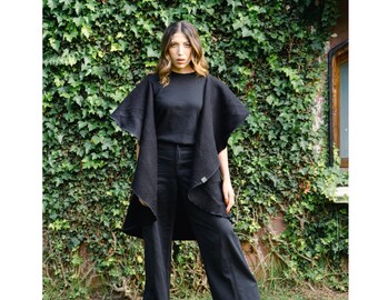 Black Vest, Shoulder Cover Up, Andean Desing