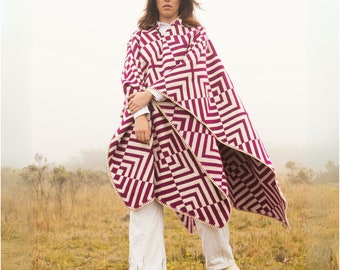 Poncho Sweater, Hooded Blanket, Cozy Perfect For Camping.