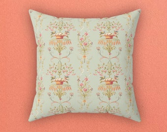 Luxury Green Toile Pillow Timeless Green Decorative Pillow Green Toile De Jouy Home Decor Green Vintage Home Decor for Gift Ideas