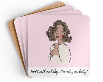 Aesthetic Pink Coaster Set of 4 Cute Gift Ideas for Her Cute Pink Coaster Gift Ideas for Coffee Lover Pink Home Decor Pink Table Accessories