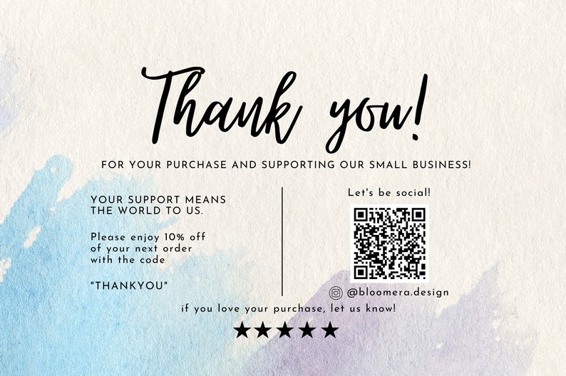May include: Thank you! For your purchase and supporting our small business! Your support means the world to us. Please enjoy 10% off of your next order with the code "THANKYOU". Let's be social! @bloomera.design If you love your purchase, let us know!