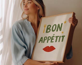 Bon Appétit French Kitchen Wall Art Poster
