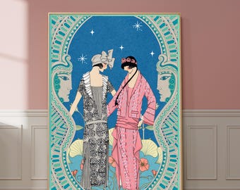 Limited Edition Vintage Fashion Aesthetic Poster Rococo Era Inspired Eclectic Wall Art with Maximalist Design for Eclectic Apartment Decor