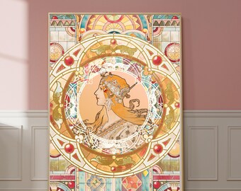 Unique Art Nouveau Poster Printed Elegant Vintage Goddess Wall Art Maximalist Home Decor Unique Gift Idea for Art Lovers Vintage Maximalism