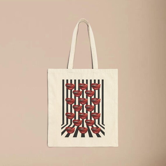 Trendy Cotton Canvas Tote Bag Trendy Retro Tote Bag Artistic Tote Bag for Gift Ideas for Her Reusable Shopping Bag for Beach Bag for Her