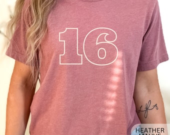 Sweet Sixteen Tshirt, 16th Birthday Shirt, 16 year old, Gift for 16 year old Birthday Party, Birthday Party Shirt for Sixteen, Teen Party